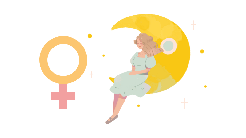 金星と金星をイメージした女性の画像